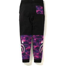 Load image into Gallery viewer, BAPE Color Camo Side Shark Slim Sweat Pants Black/Purple

