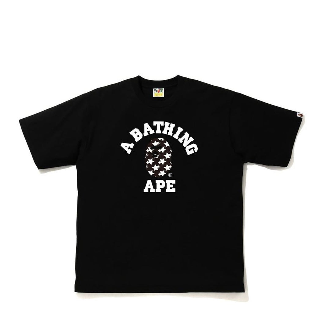 BAPE STA Pattern College Relaxed Fit Tee Black/Black