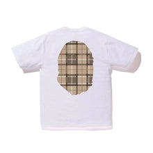 Load image into Gallery viewer, Bape logo check beige big head white
