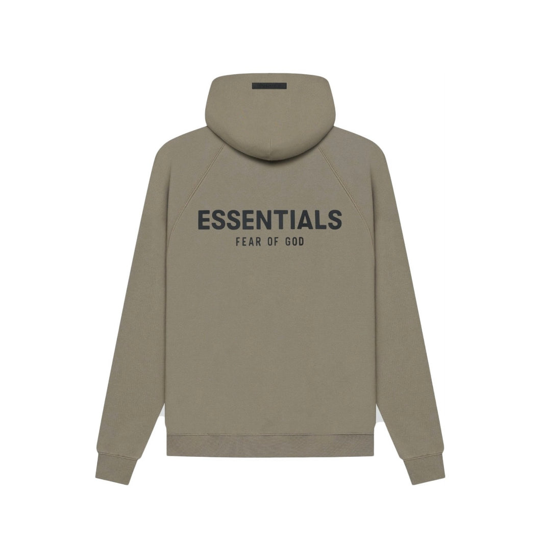 Fear of god essential hoodie taupe ss21