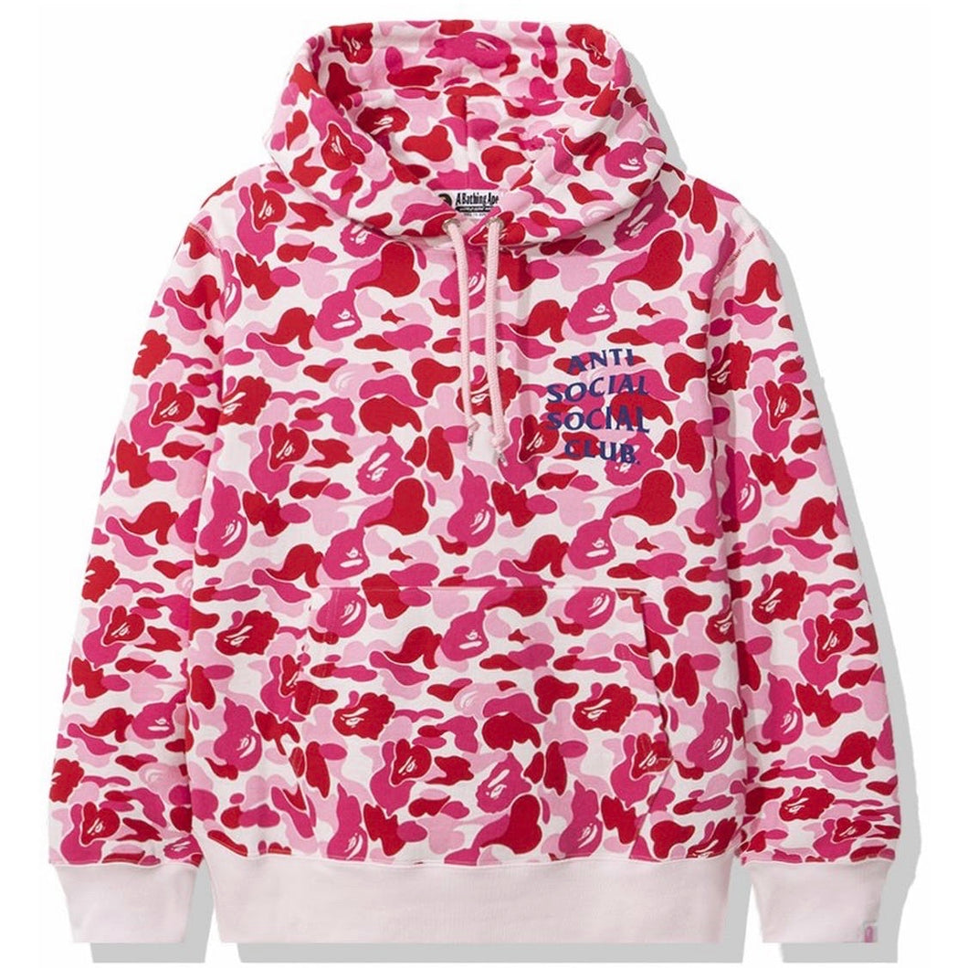 Bape anti social social club assc abc pink hoodie