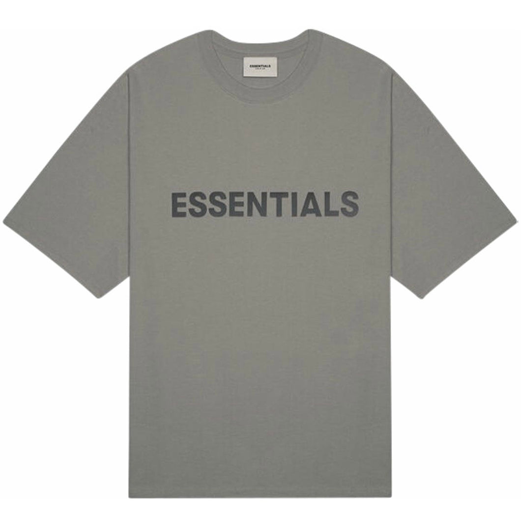 FEAR OF GOD ESSENTIALS 3D Silicon Applique Boxy T-Shirt Gray Flannel/Charcoal